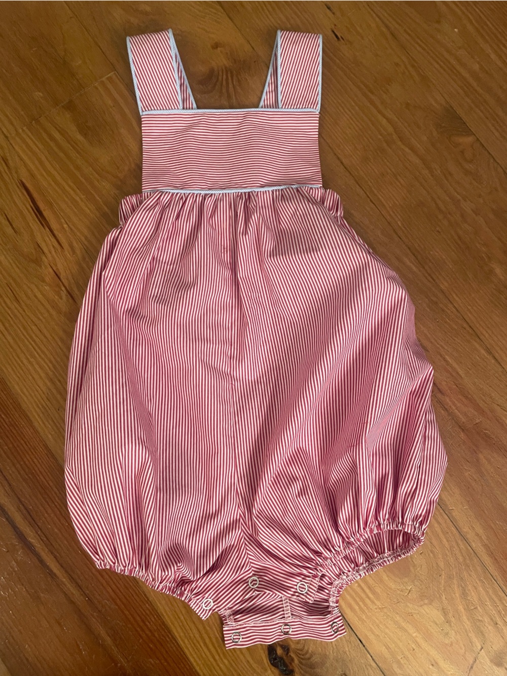 Shrimp and Grits Kids red and white Striped blue piped Bubble 3t